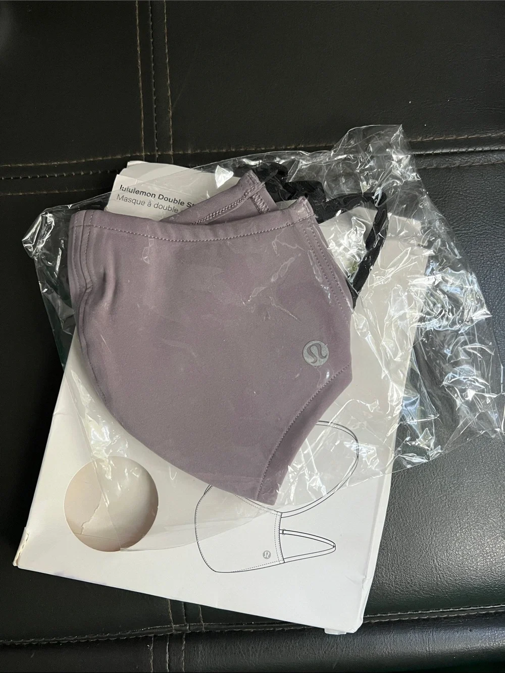 Lululemon Double Strap Face Mask - Mauve Grey NEW